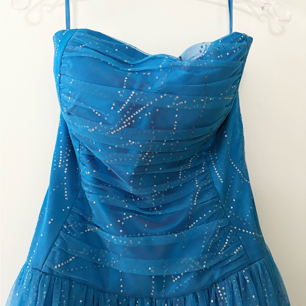 Reign Blue Ruched Sweetheart Sundress - Picture 4 of 7